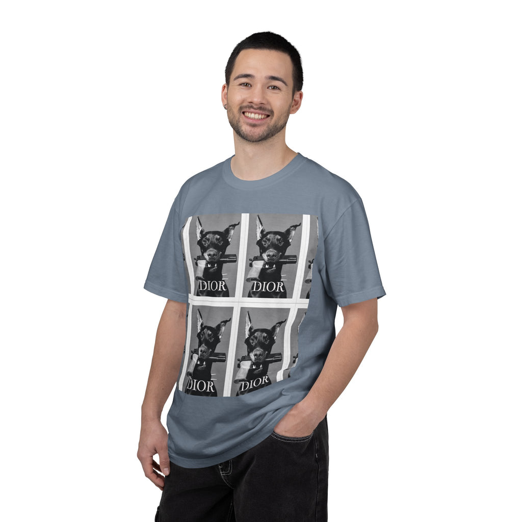 Graphic T-Shirt — Vintage Pop Art Dog Grid (DIOR Style)