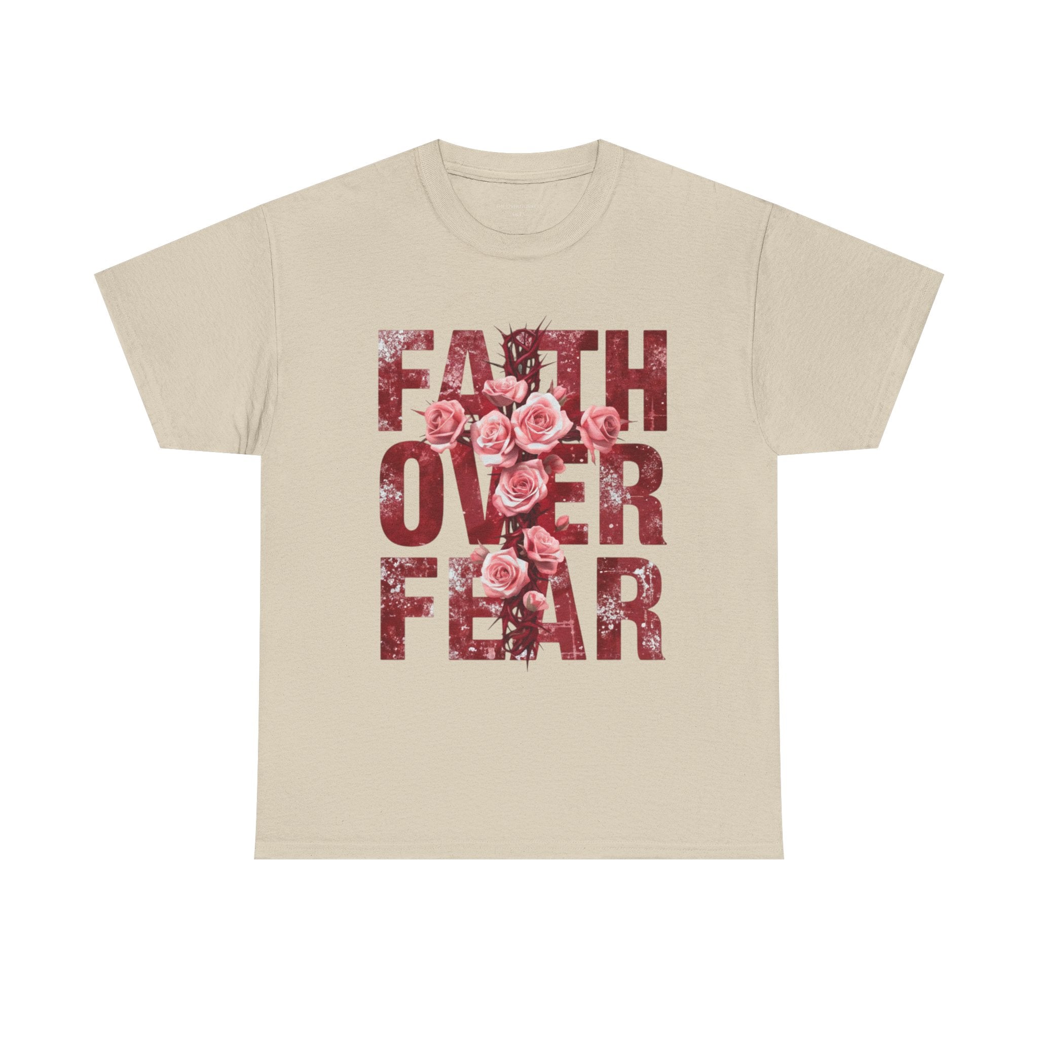 Faith Over Fear Floral T-Shirt — Inspirational Christian Tee