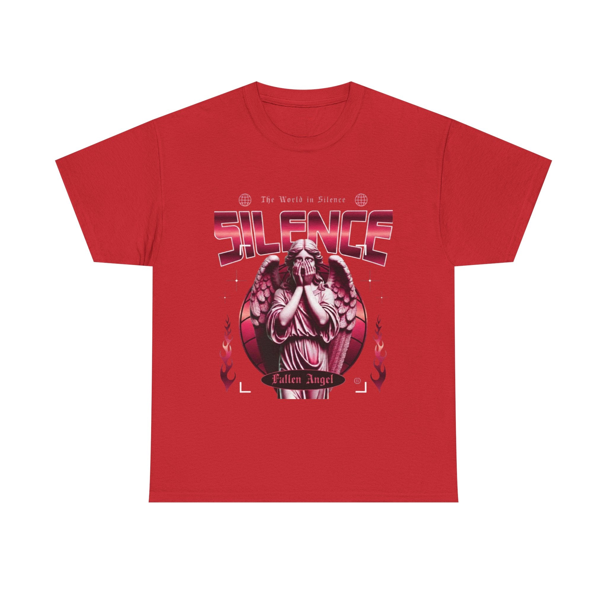 Silence Fallen Angel T-Shirt — Gothic Angel Graphic Tee
