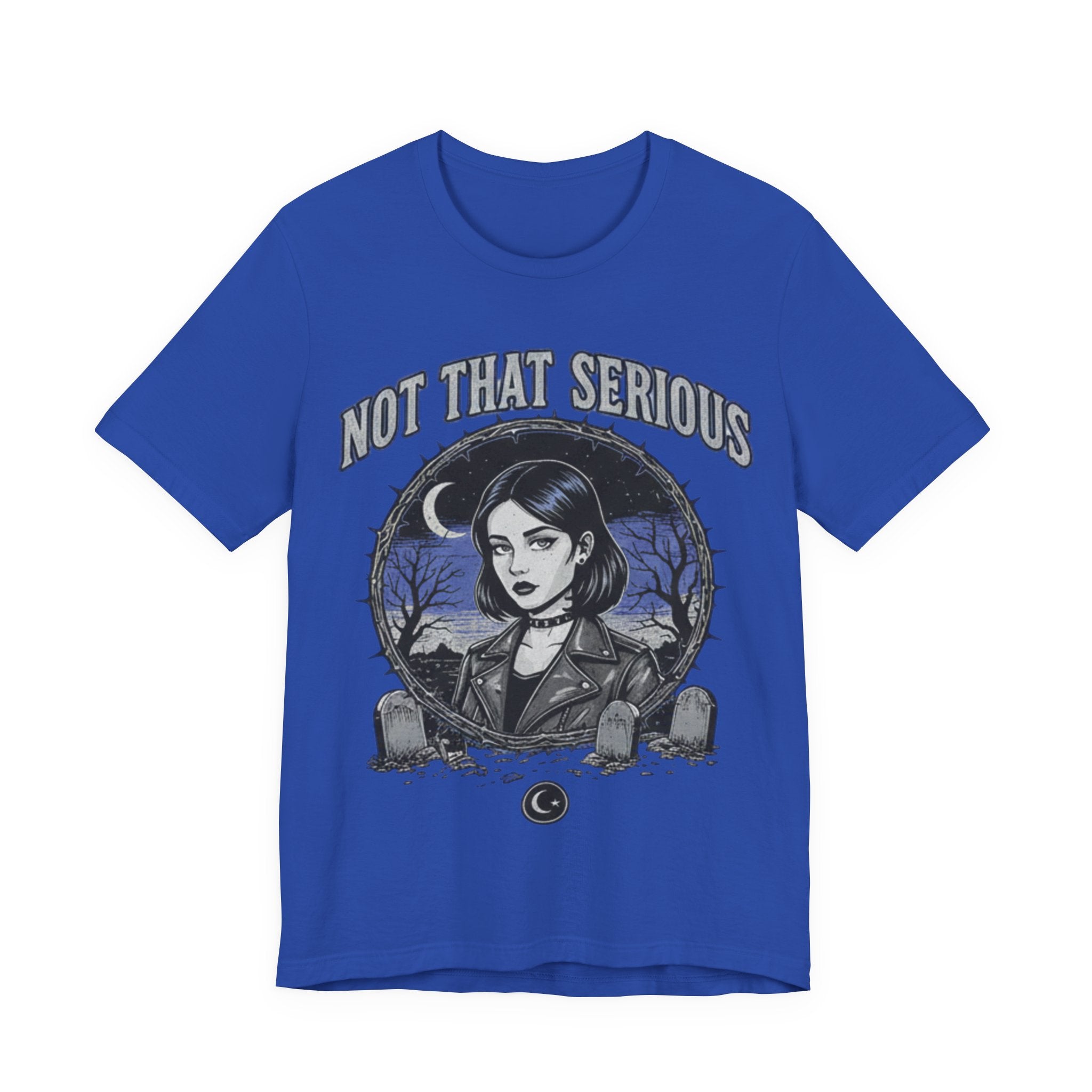 Not That Serious Tee — Gothic Girl Graveyard Metro Style Graphic T-Shirt