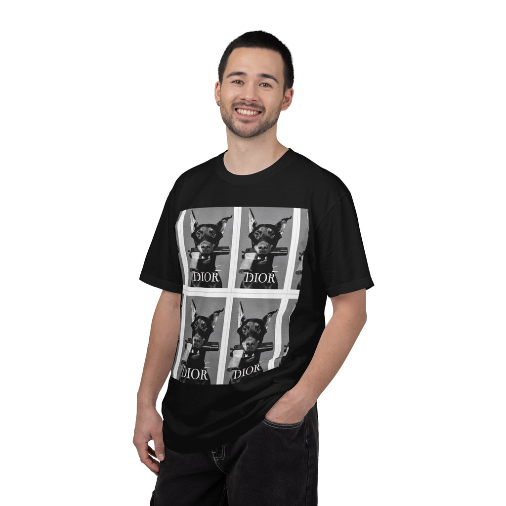 Graphic T-Shirt — Vintage Pop Art Dog Grid (DIOR Style)