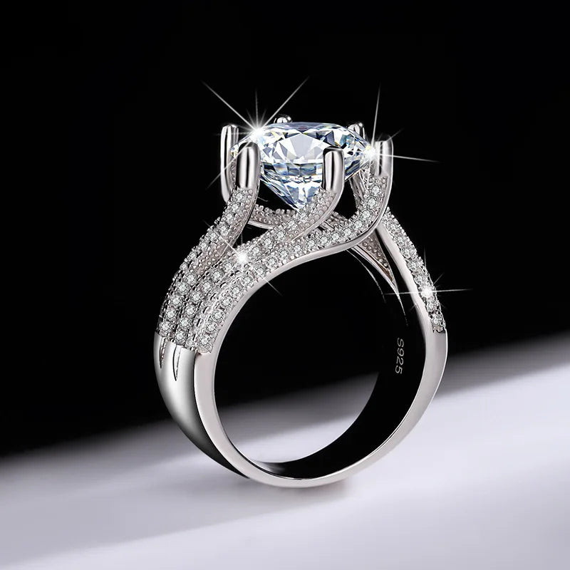 Elegant 5 Carat Moissanite Eternity Ring in 925 Sterling Silver - A Touch of Luxury for the Sophisticated Woman