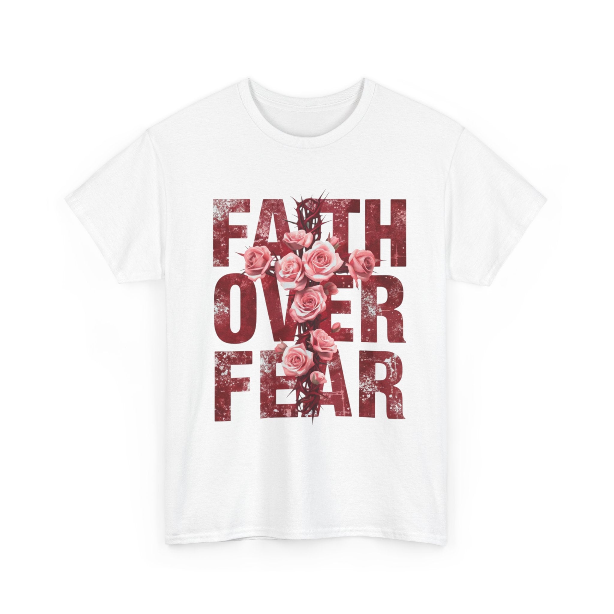 Faith Over Fear Floral T-Shirt — Inspirational Christian Tee