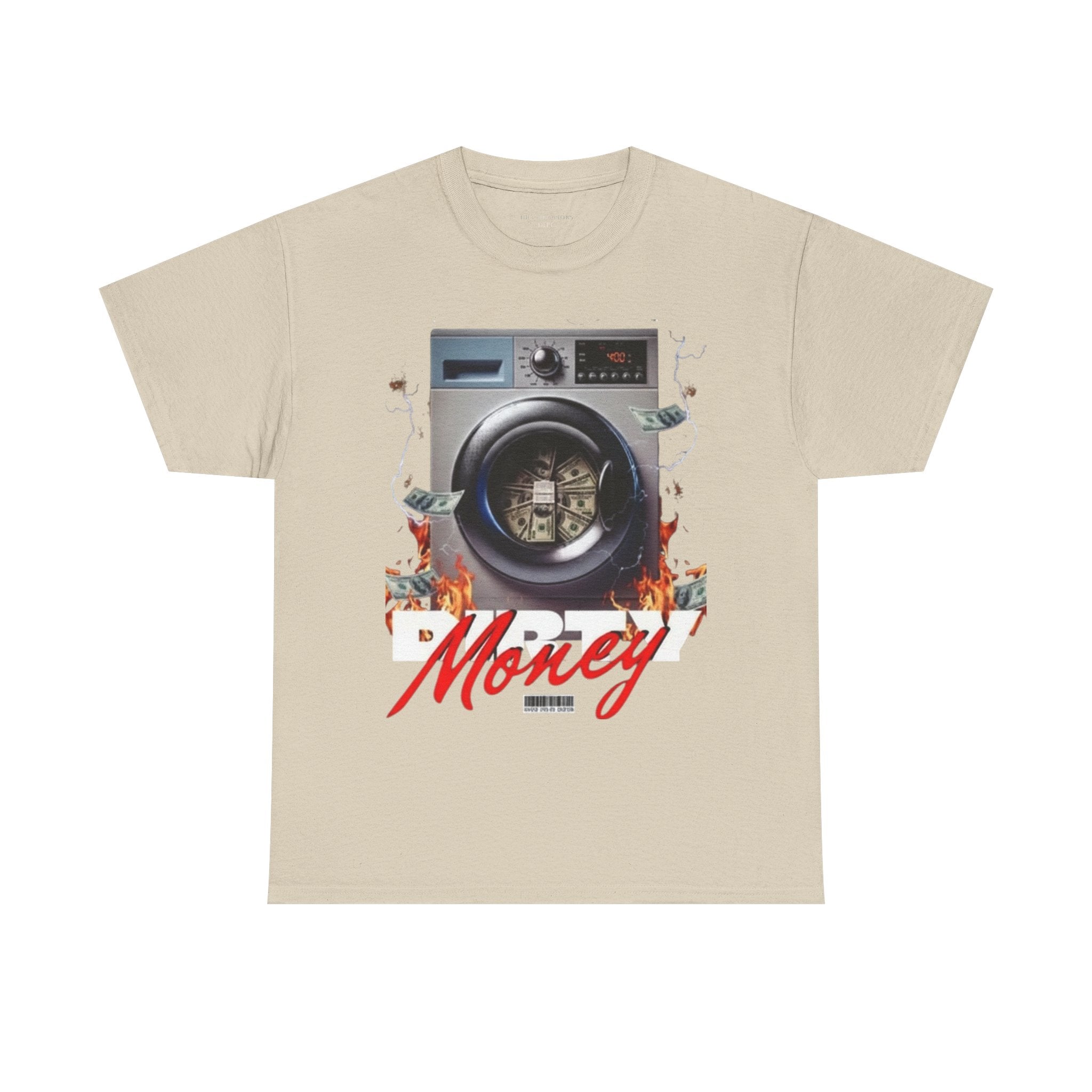 Money Laundry Graphic Tee — Urban Streetwear Shirt with Washing Machine Cash Design