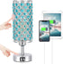 Stunning Purple Crystal Table Lamp with USB Charging - 3-Way Dimmable Touch Control for Stylish Home Decor