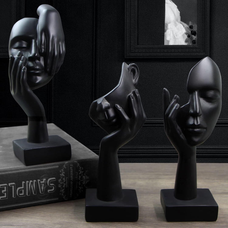 Elegant Modern Thinker Statue Set - Modern Home Sculptures for Stylish Bookshelves