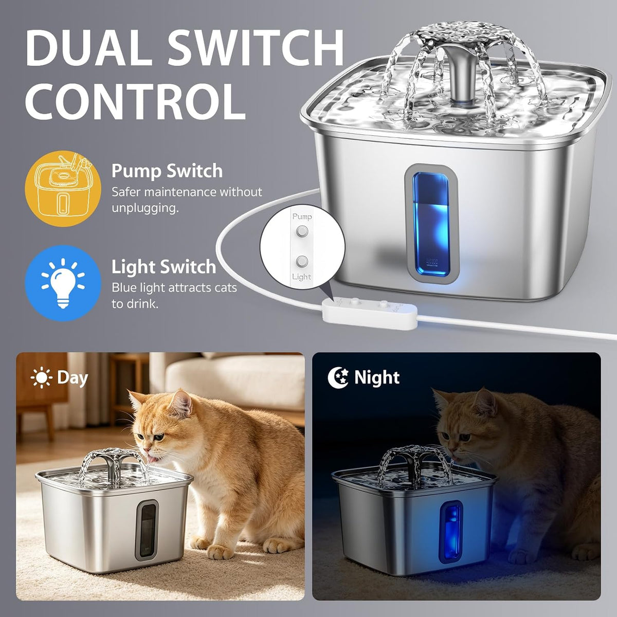 Revolutionary 108Oz Stainless Steel Cat Water Fountain - Innovation Award Winner