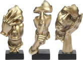 Elegant Modern Thinker Statue Set - Modern Home Sculptures for Stylish Bookshelves