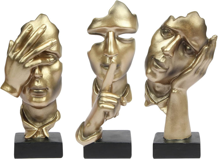 Elegant Modern Thinker Statue Set - Modern Home Sculptures for Stylish Bookshelves