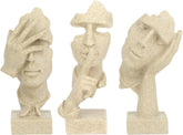 Elegant Modern Thinker Statue Set  - Modern Home Sculptures for Stylish Bookshelves