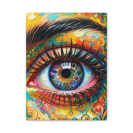 Colorful Eye Canvas Print — Psychedelic Surreal Eye Wall Art (Matte Stretched)