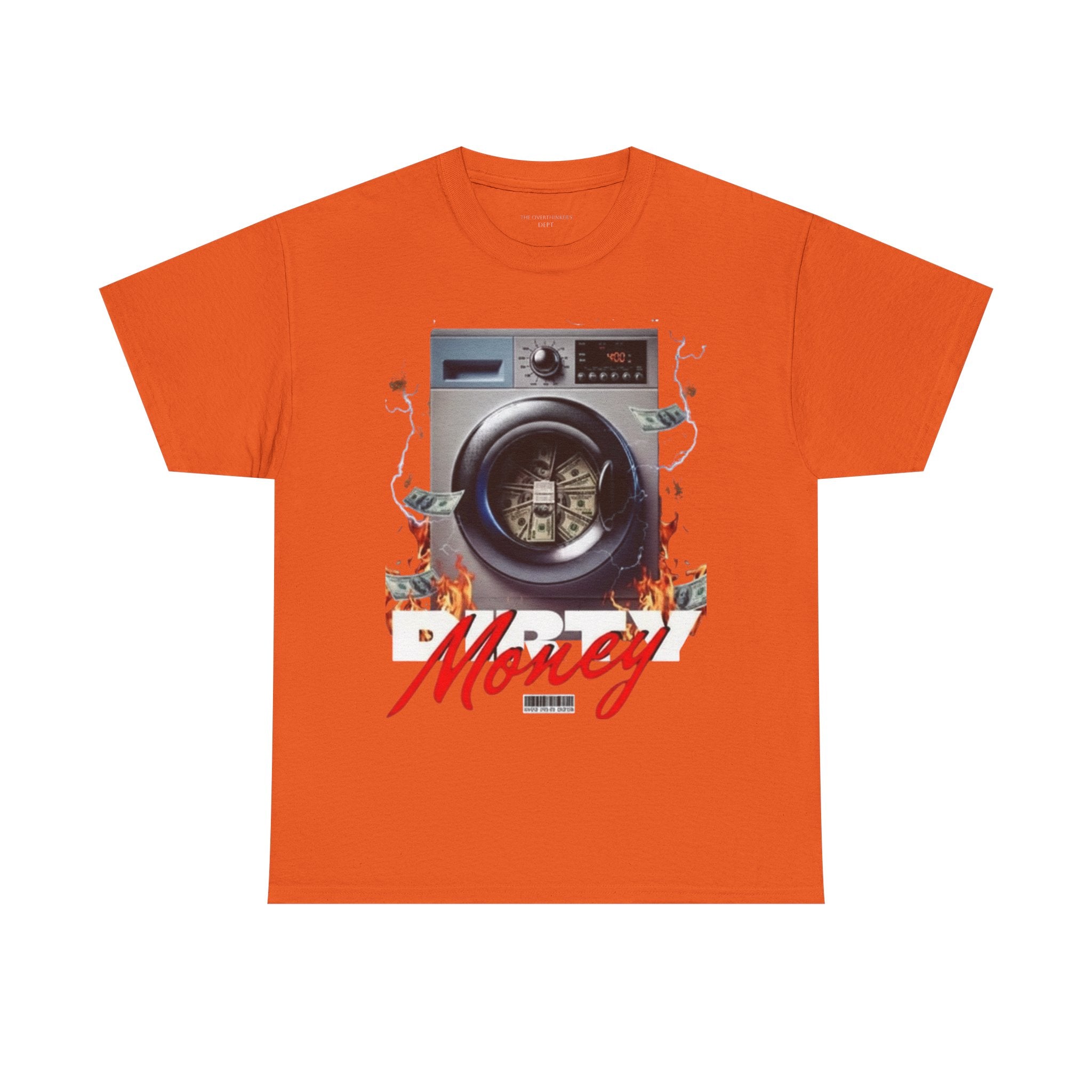 Money Laundry Graphic Tee — Urban Streetwear Shirt with Washing Machine Cash Design