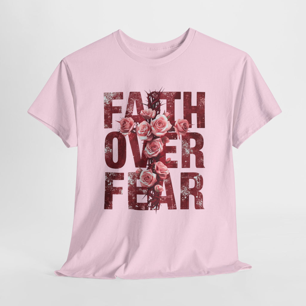 Faith Over Fear Floral T-Shirt — Inspirational Christian Tee