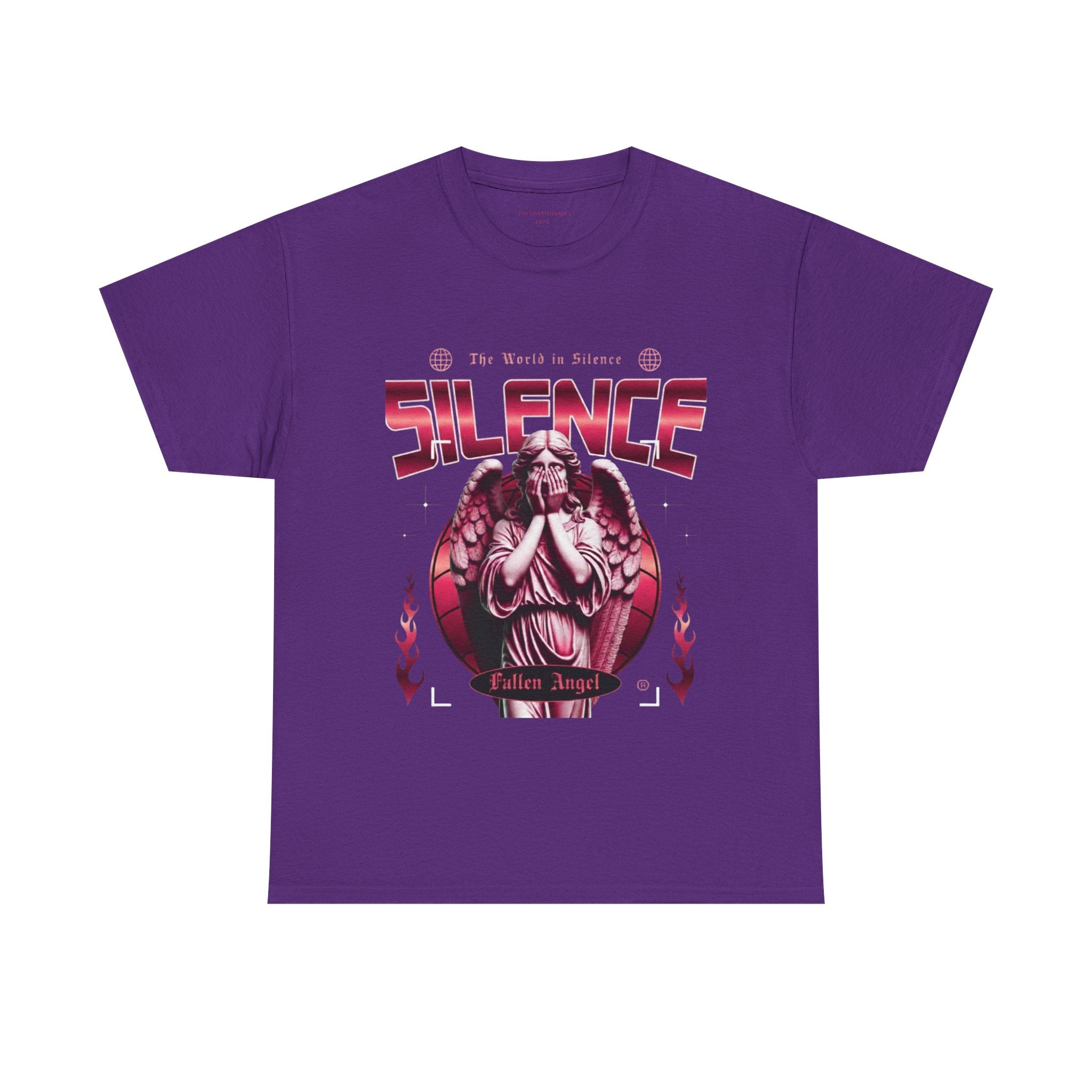 Silence Fallen Angel T-Shirt — Gothic Angel Graphic Tee