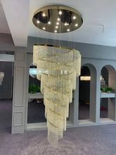 Elegant Spiral Crystal Chandelier - Modern LED Fixture for Staircase, Hallway & Lobby - Luxury Home Decor