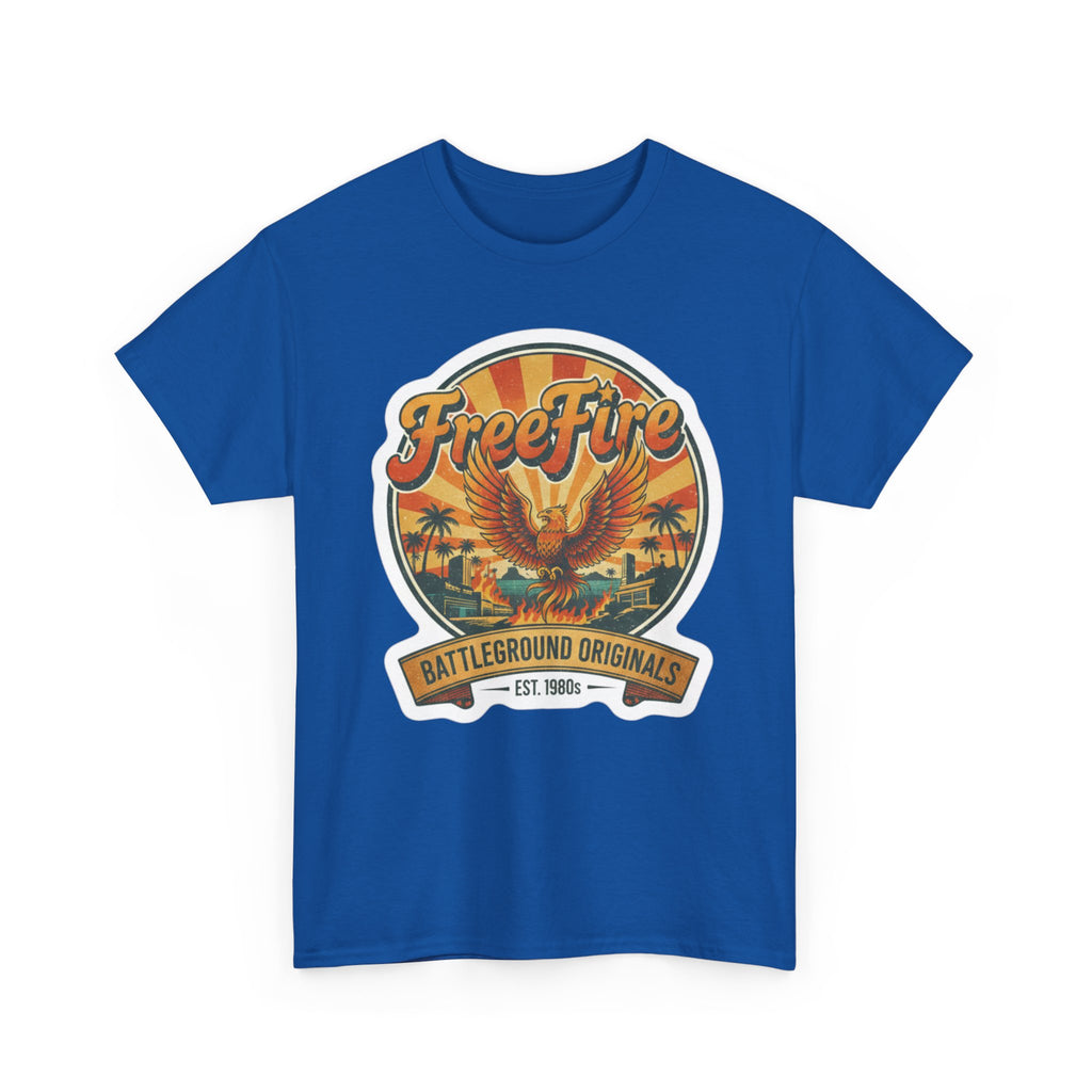 Free Fire Firebird Graphic Tee — "Free Fire" Retro Phoenix Vintage Logo Shirt. Gaming Tee