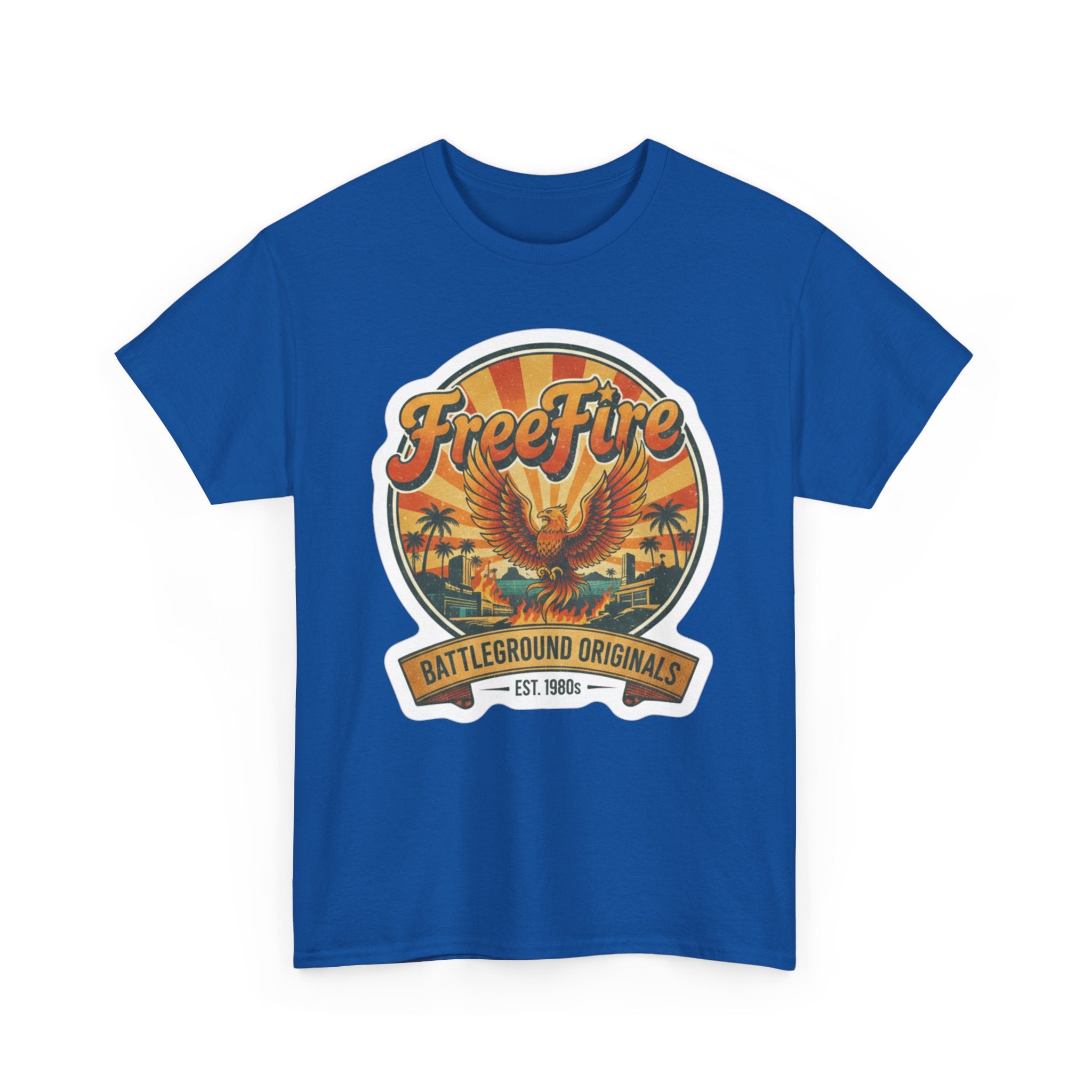 Free Fire Firebird Graphic Tee — "Free Fire" Retro Phoenix Vintage Logo Shirt. Gaming Tee