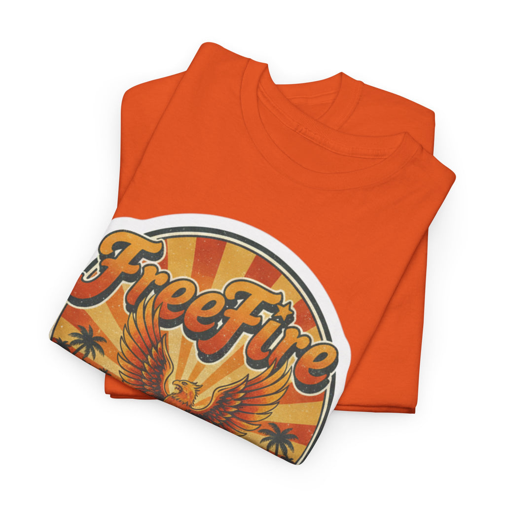 Free Fire Firebird Graphic Tee — "Free Fire" Retro Phoenix Vintage Logo Shirt. Gaming Tee