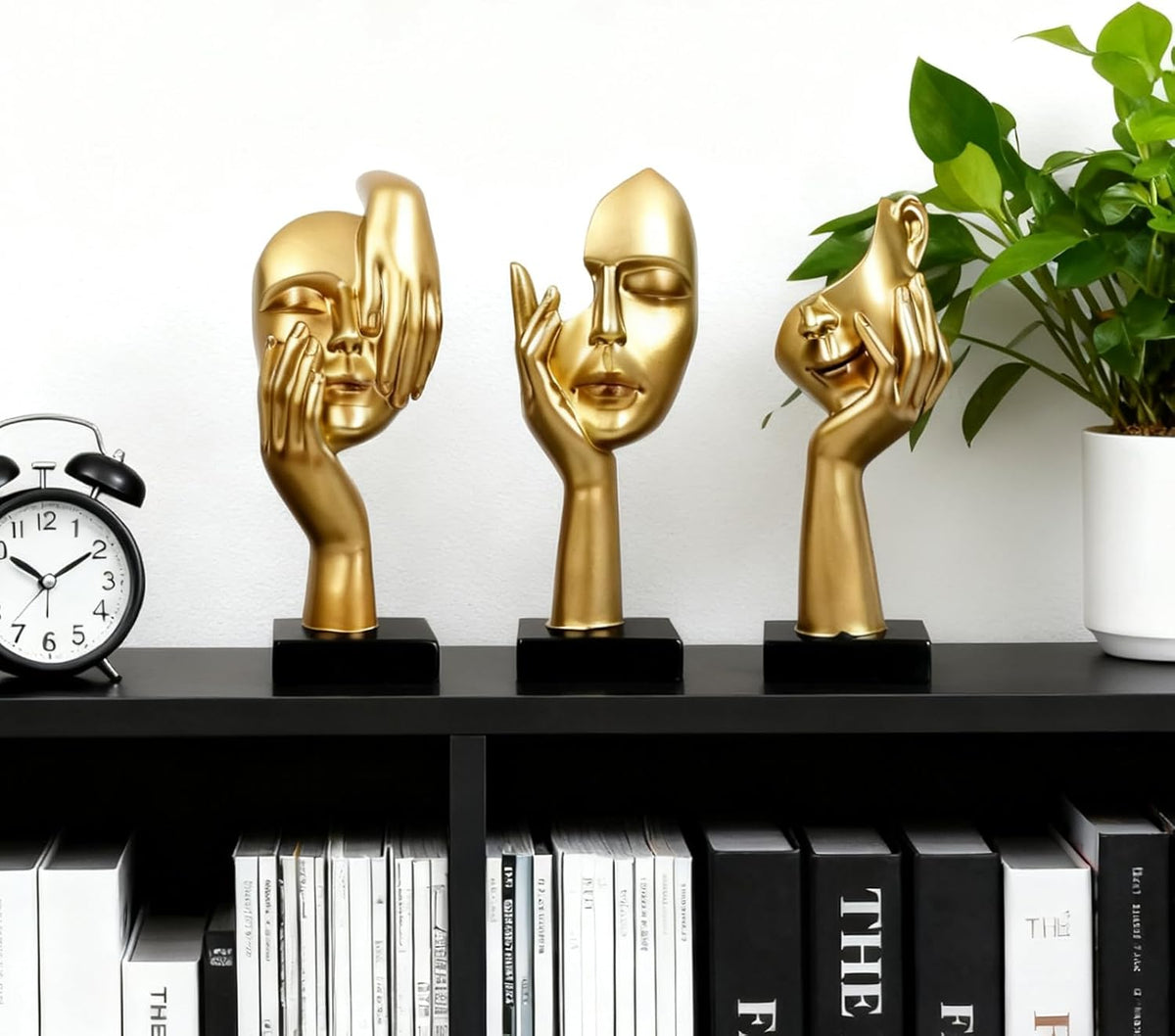 Elegant Modern Thinker Statue Sett - Modern Home Sculptures for Stylish Bookshelves