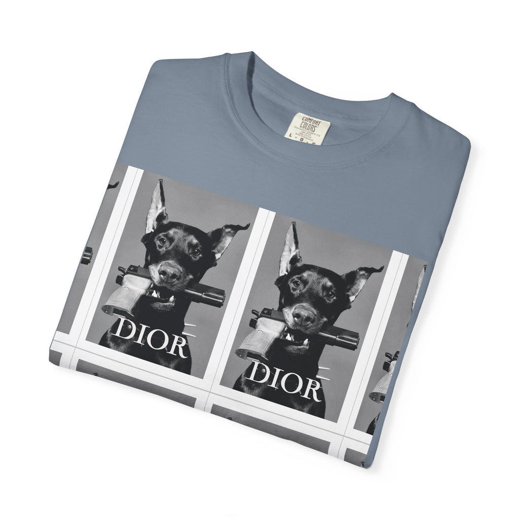 Graphic T-Shirt — Vintage Pop Art Dog Grid (DIOR Style)