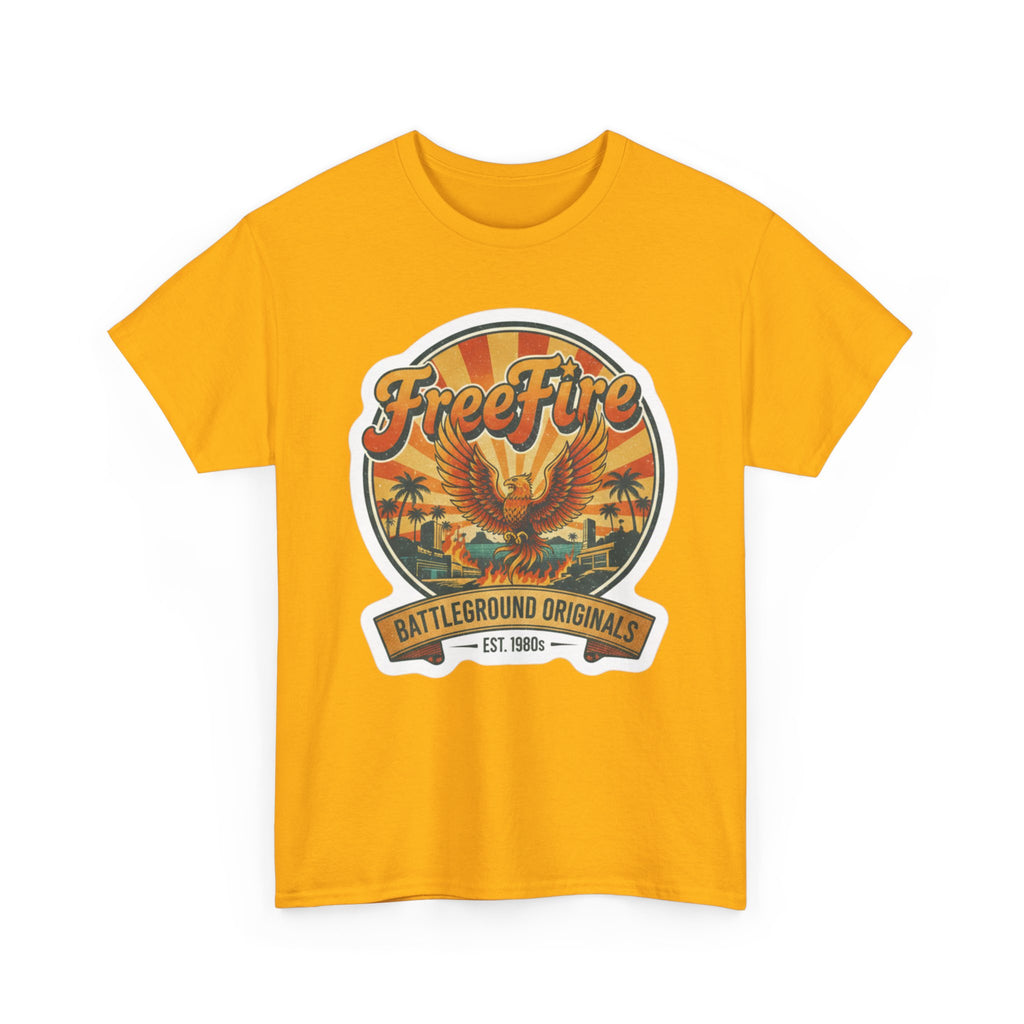 Free Fire Firebird Graphic Tee — "Free Fire" Retro Phoenix Vintage Logo Shirt. Gaming Tee