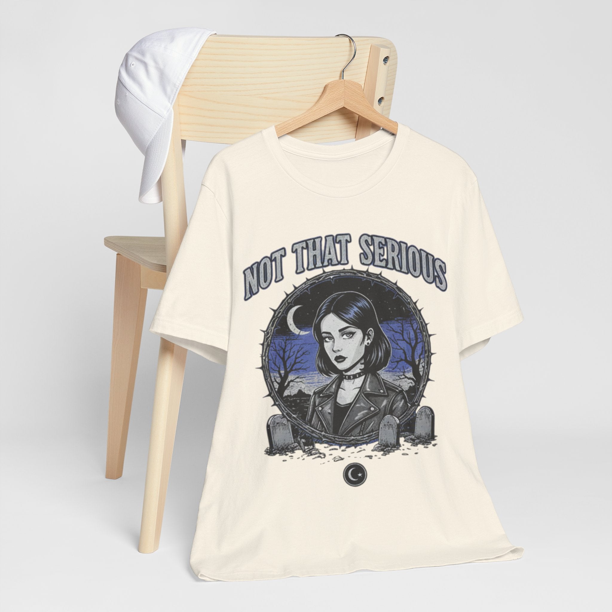 Not That Serious Tee — Gothic Girl Graveyard Metro Style Graphic T-Shirt