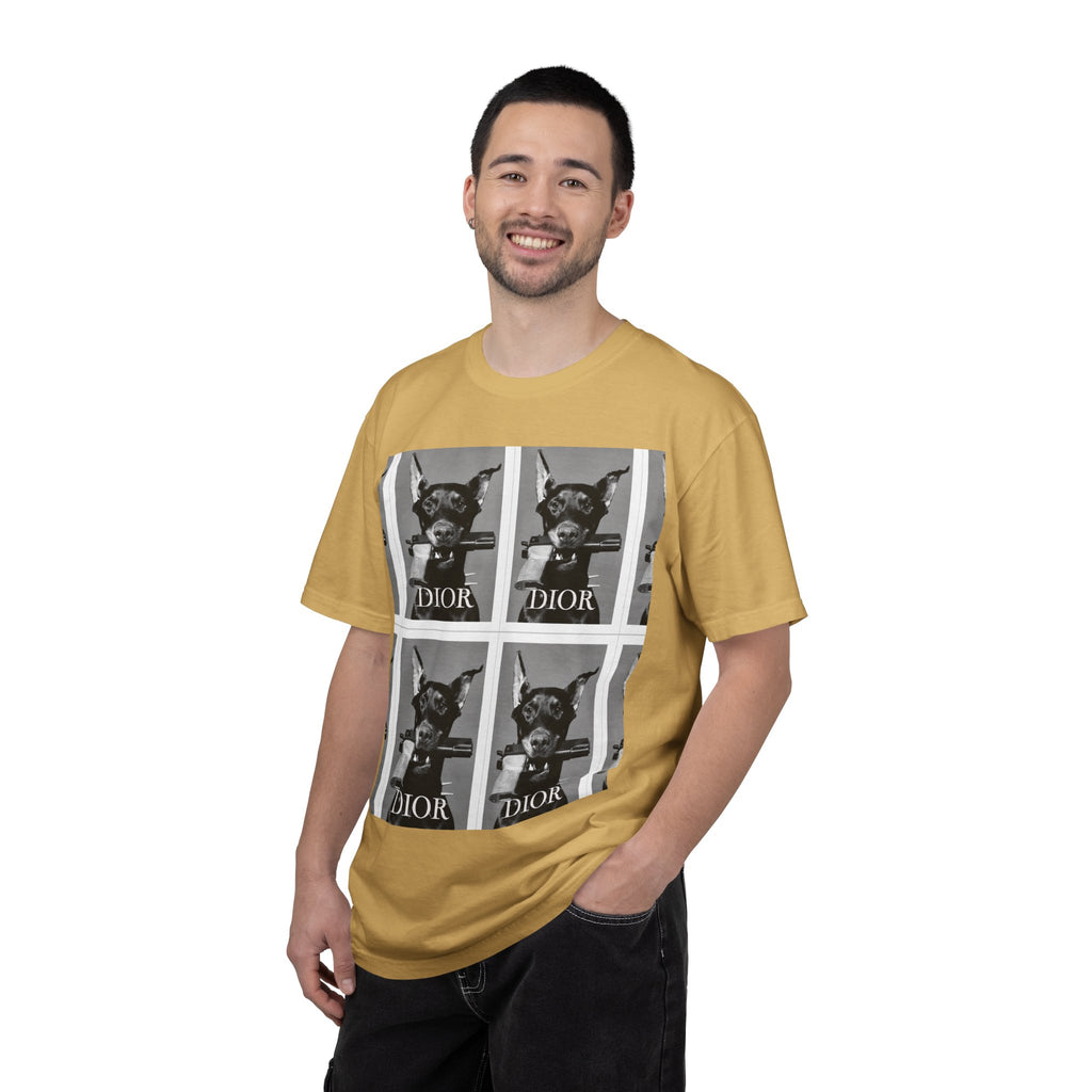 Graphic T-Shirt — Vintage Pop Art Dog Grid (DIOR Style)