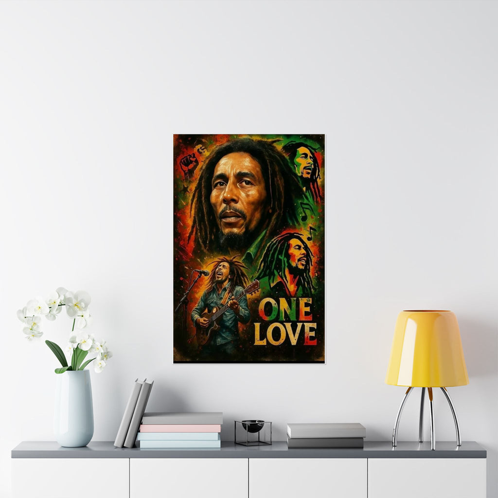 One Love Marley  Matte Poster — Reggae Music Tribute Wall Art