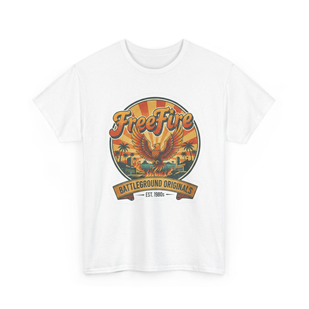 Free Fire Firebird Graphic Tee — "Free Fire" Retro Phoenix Vintage Logo Shirt. Gaming Tee