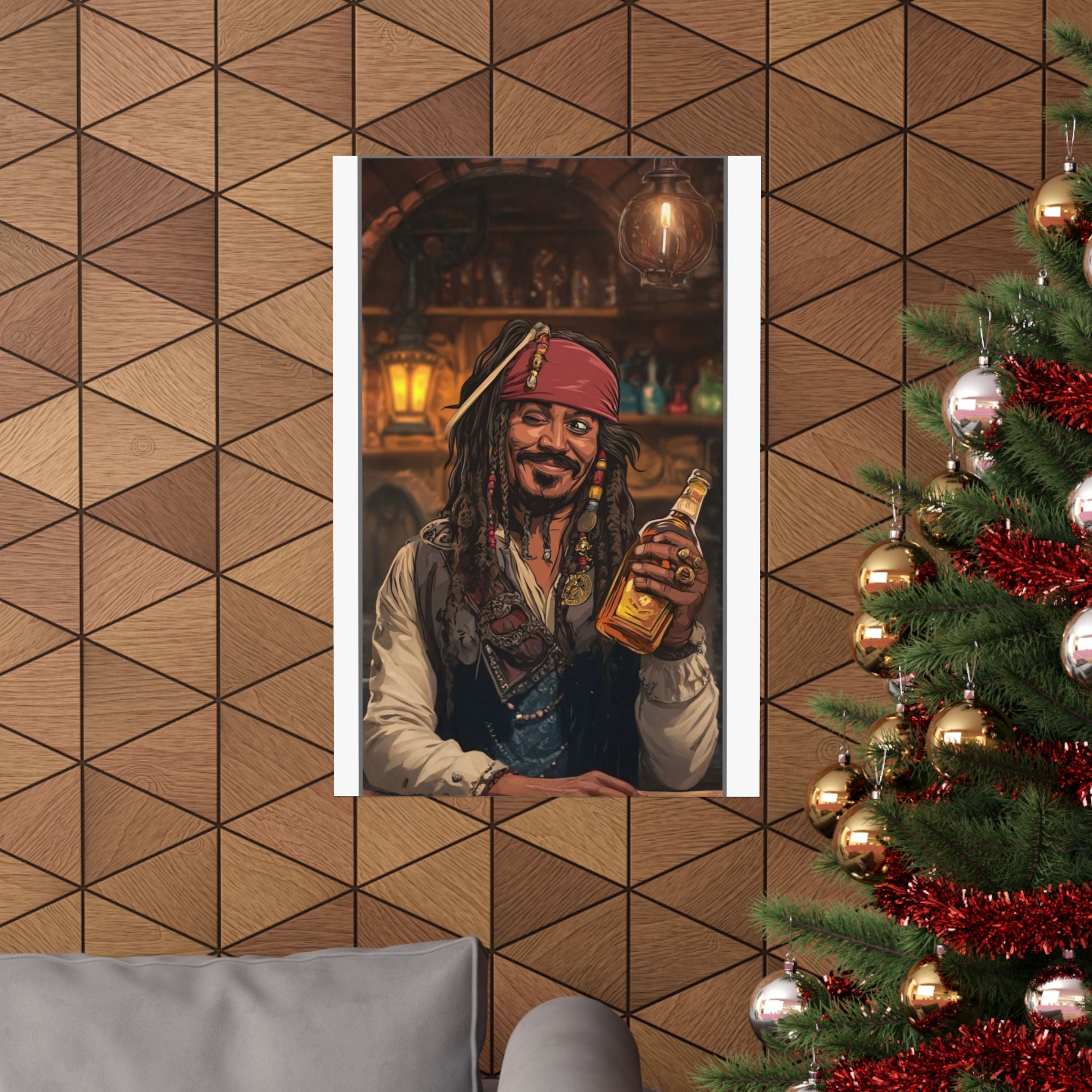 Vintage Pirate Bar Art Poster — Matte Vertical Wall Print