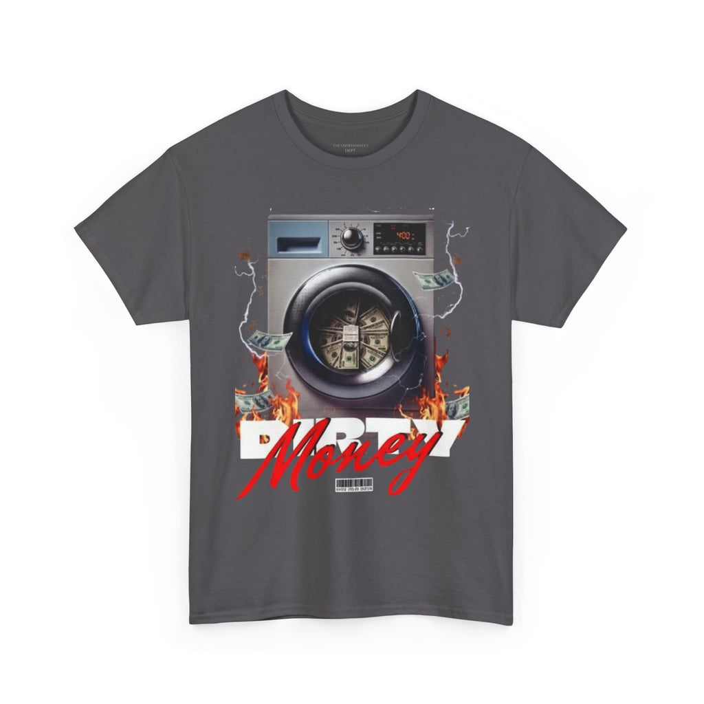 Money Laundry Graphic Tee — Urban Streetwear Shirt with Washing Machine Cash Design