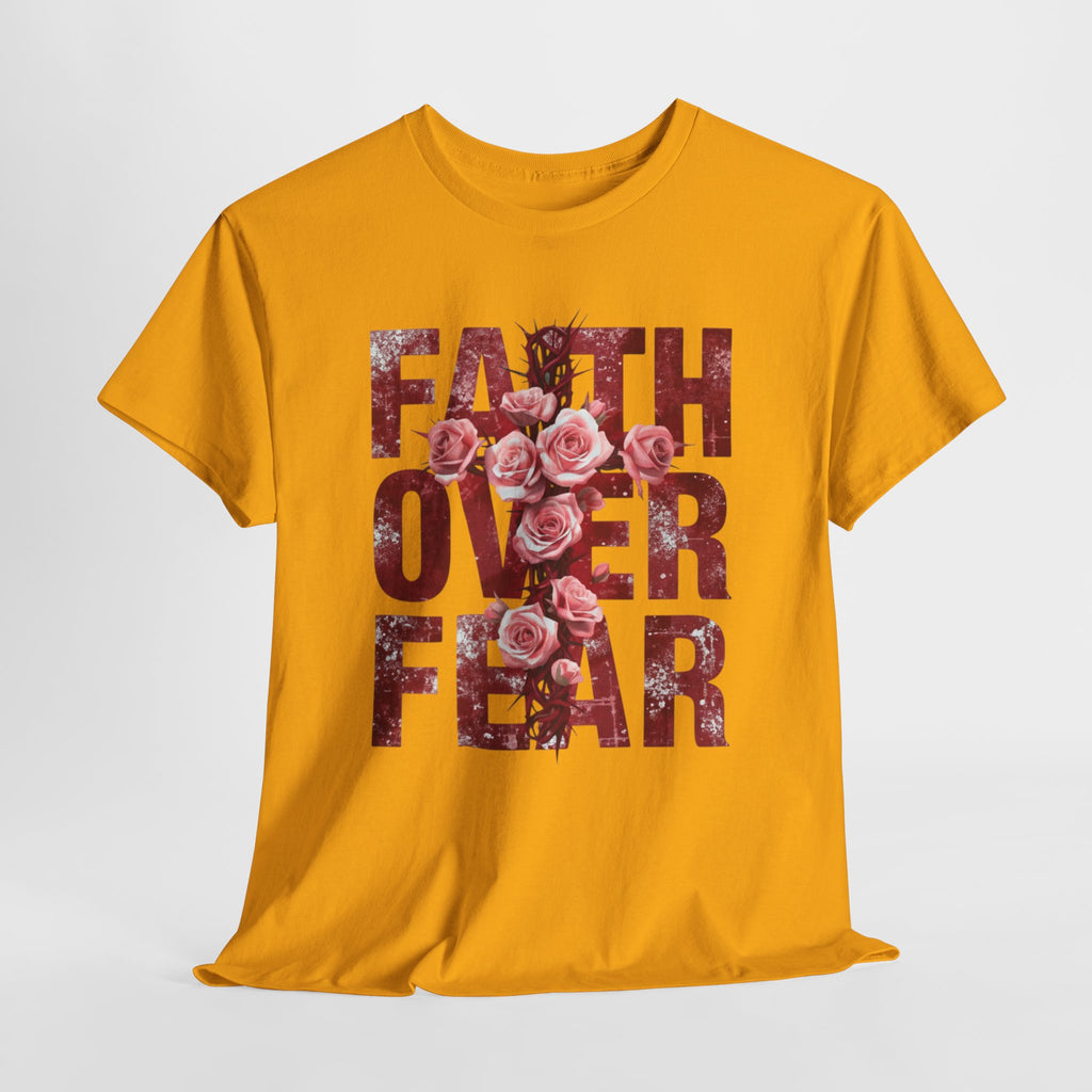 Faith Over Fear Floral T-Shirt — Inspirational Christian Tee