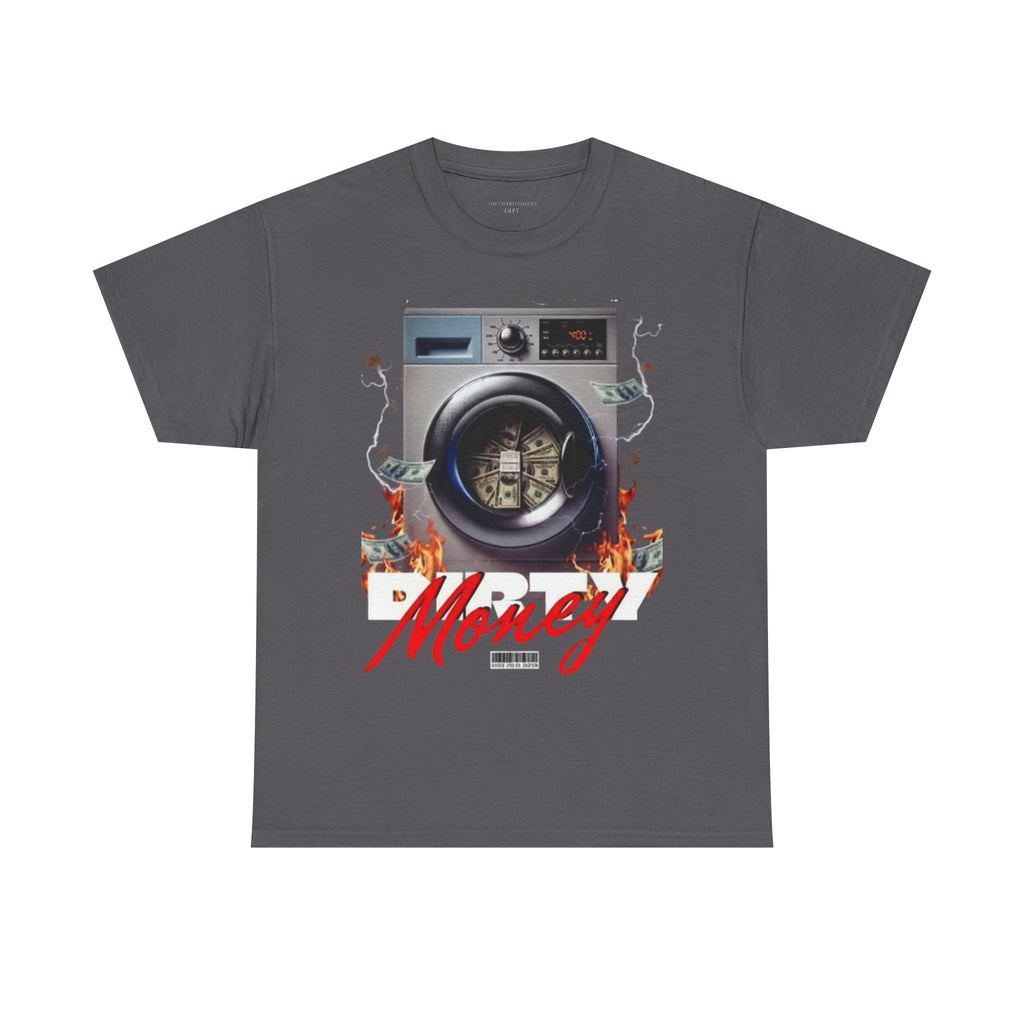 Money Laundry Graphic Tee — Urban Streetwear Shirt with Washing Machine Cash Design