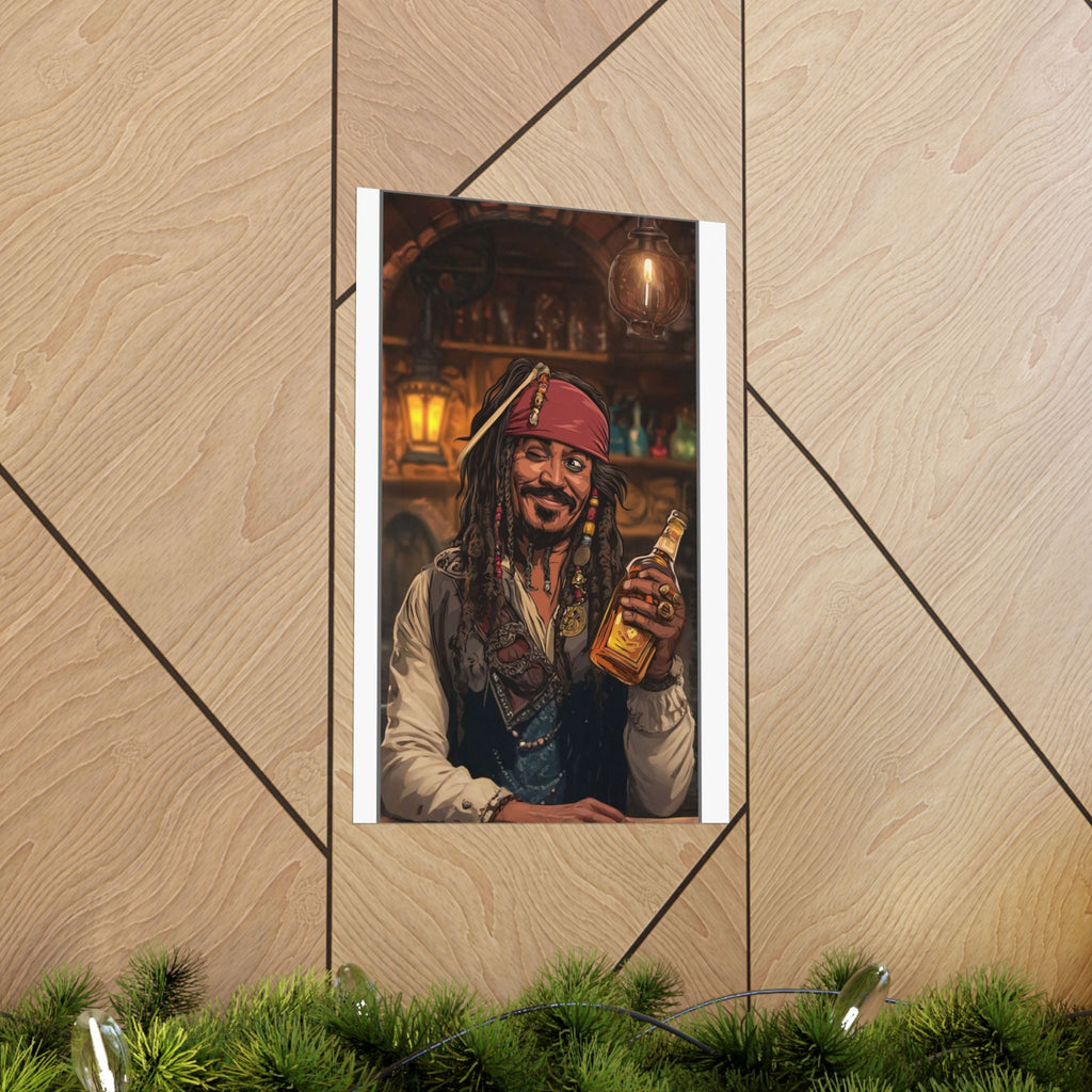 Vintage Pirate Bar Art Poster — Matte Vertical Wall Print