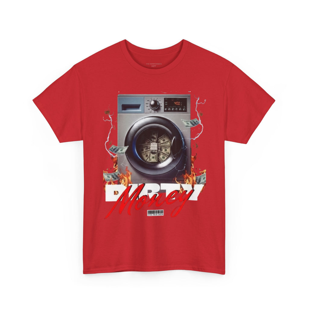 Money Laundry Graphic Tee — Urban Streetwear Shirt with Washing Machine Cash Design