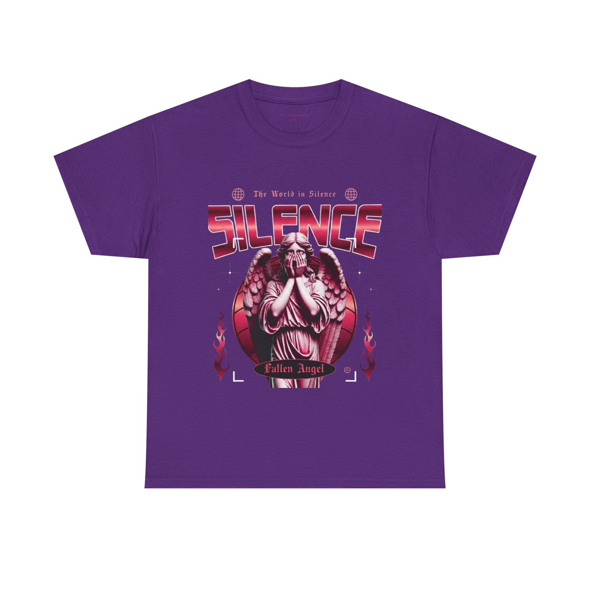 Silence Fallen Angel T-Shirt — Gothic Angel Graphic Tee