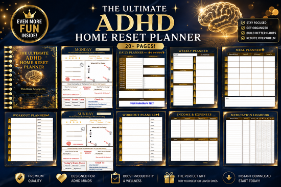 ADHD Home Reset Planner | Cleaning & Income Tracker