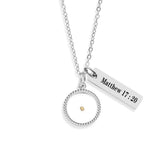 Matthew 17:20 Mustard Seed Faith Stainless Steel Pendant Necklace - Inspirational Christian Jewelry Gift