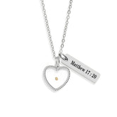 Matthew 17:20 Mustard Seed Faith Stainless Steel Pendant Necklace - Inspirational Christian Jewelry Gift