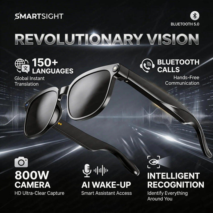 Experience the Future with 2026 4K 8MP Smart Glasses - HD Camera, Bluetooth Calls, and Multi-Language Translation!