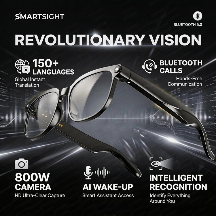 Experience the Future with 2026 4K 8MP Smart Glasses - HD Camera, Bluetooth Calls, and Multi-Language Translation!