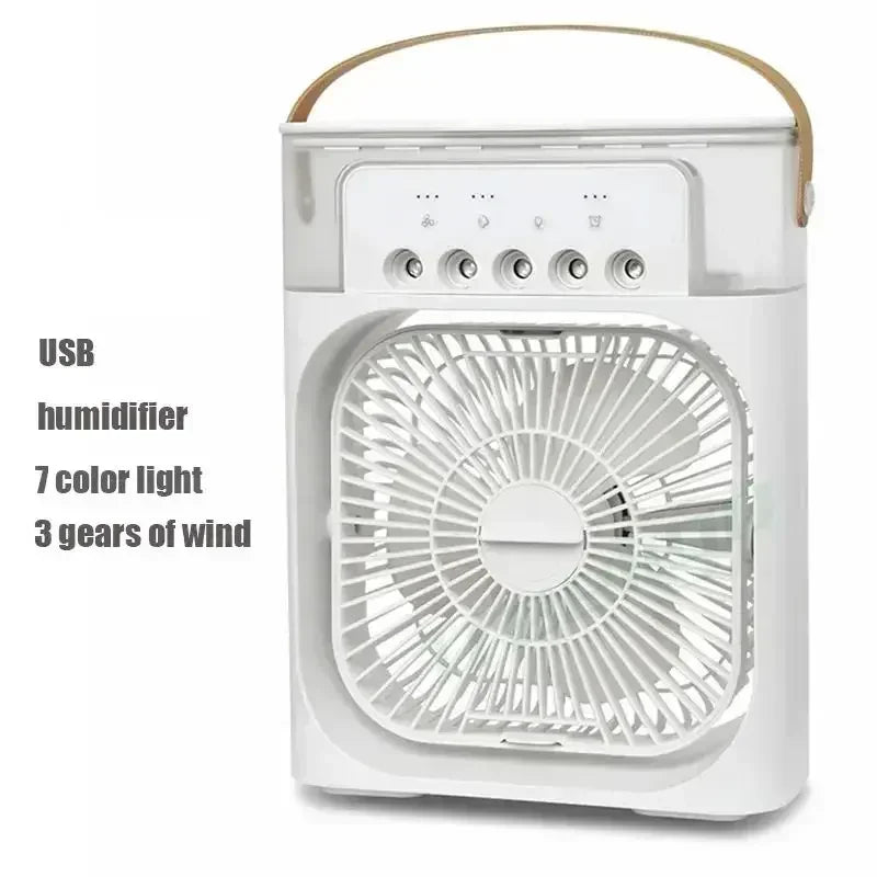 3 in 1 New Cold Breeze Air Conditioner Household Small Air Cooler LED Night Light Portable Humidifier Air Adjustment Fan Office Home Fan