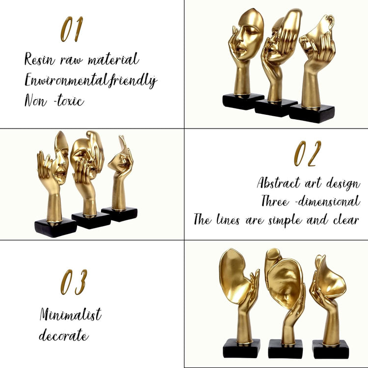 Elegant Modern Thinker Statue Set - Modern Home Sculptures for Stylish Bookshelves