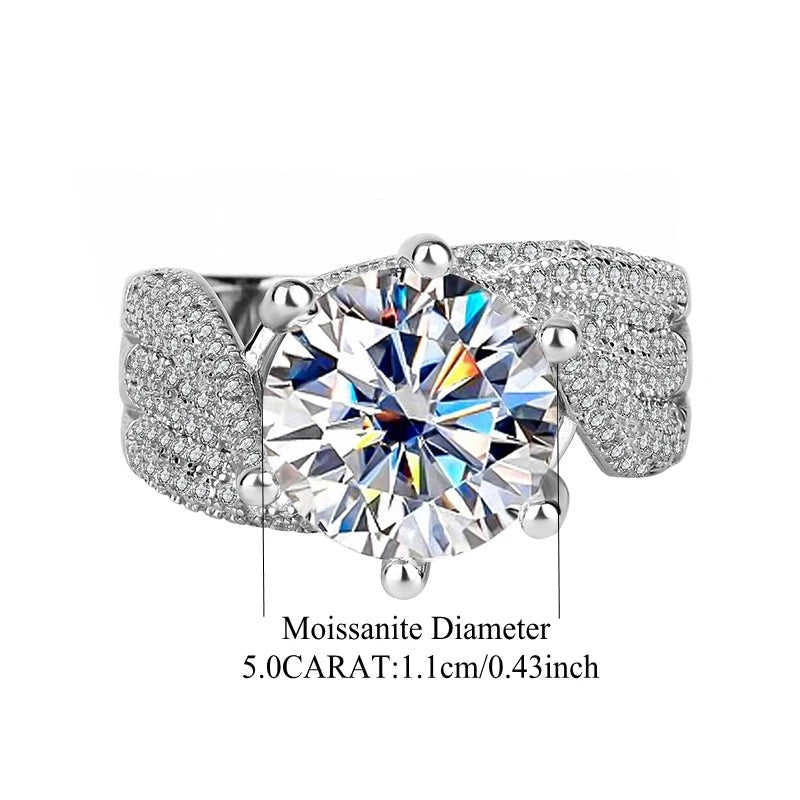 Elegant 5 Carat Moissanite Eternity Ring in 925 Sterling Silver - A Touch of Luxury for the Sophisticated Woman