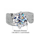 Elegant 5 Carat Moissanite Eternity Ring in 925 Sterling Silver - A Touch of Luxury for the Sophisticated Woman