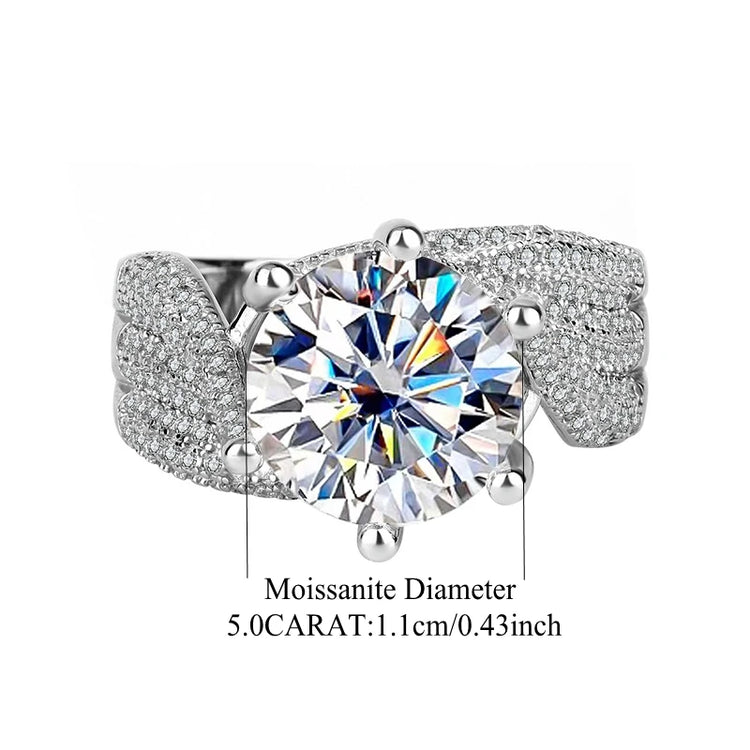 Elegant 5 Carat Moissanite Eternity Ring in 925 Sterling Silver - A Touch of Luxury for the Sophisticated Woman