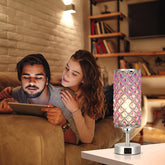 Stunning Purple Crystal Table Lamp with USB Charging - 3-Way Dimmable Touch Control for Stylish Home Decor