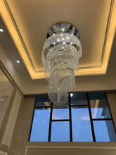 Elegant Spiral Crystal Chandelier - Modern LED Fixture for Staircase, Hallway & Lobby - Luxury Home Decor