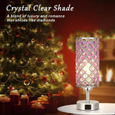 Stunning Purple Crystal Table Lamp with USB Charging - 3-Way Dimmable Touch Control for Stylish Home Decor