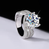 Elegant 5 Carat Moissanite Eternity Ring in 925 Sterling Silver - A Touch of Luxury for the Sophisticated Woman